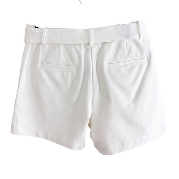 NWT Ann Taylor White The Tie Waist Marina Short Women's Size 6 Tie Belt Pockets - Picture 2 of 6